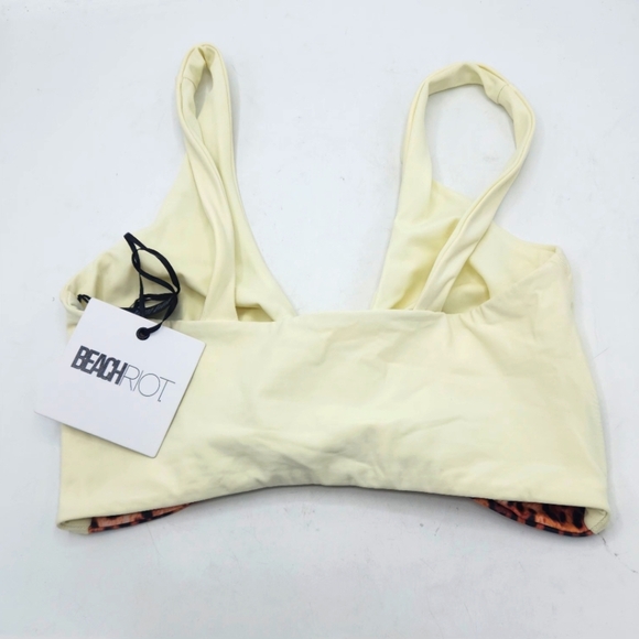 Beach Riot Ivory-Leopard Bowie Sport Bra Size S - Picture 9 of 12